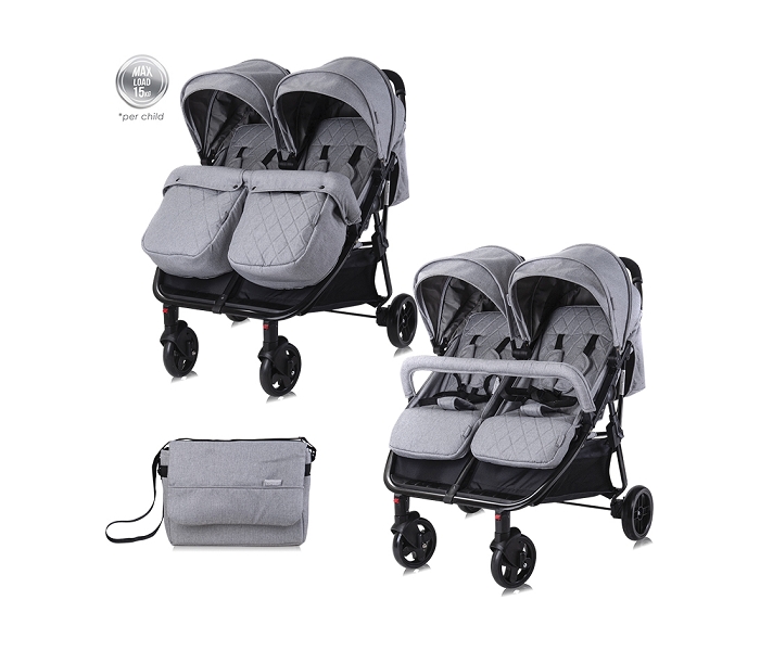 Lorelli kolica za blizance duo torba cool grey - Slika 5