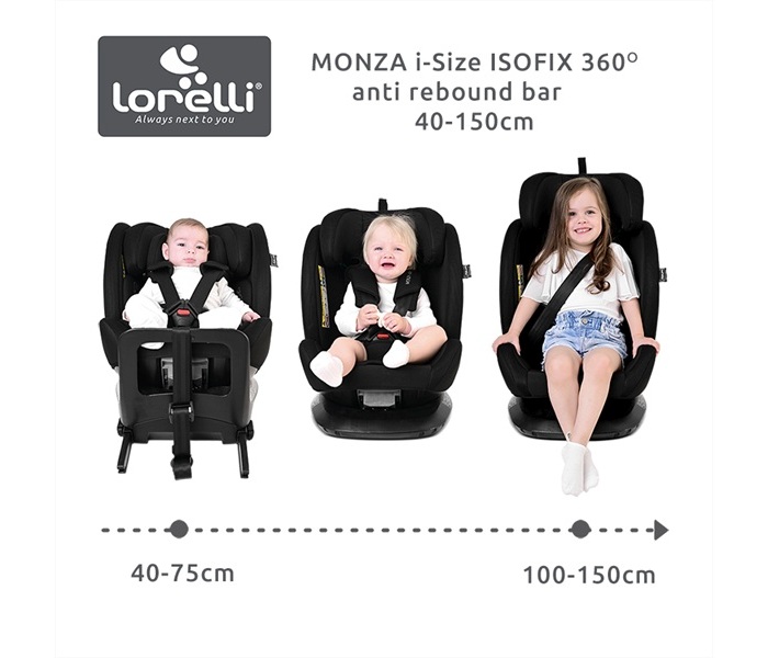 Lorelli auto sediste monza i size isofix 40 150cm beige - Slika 7
