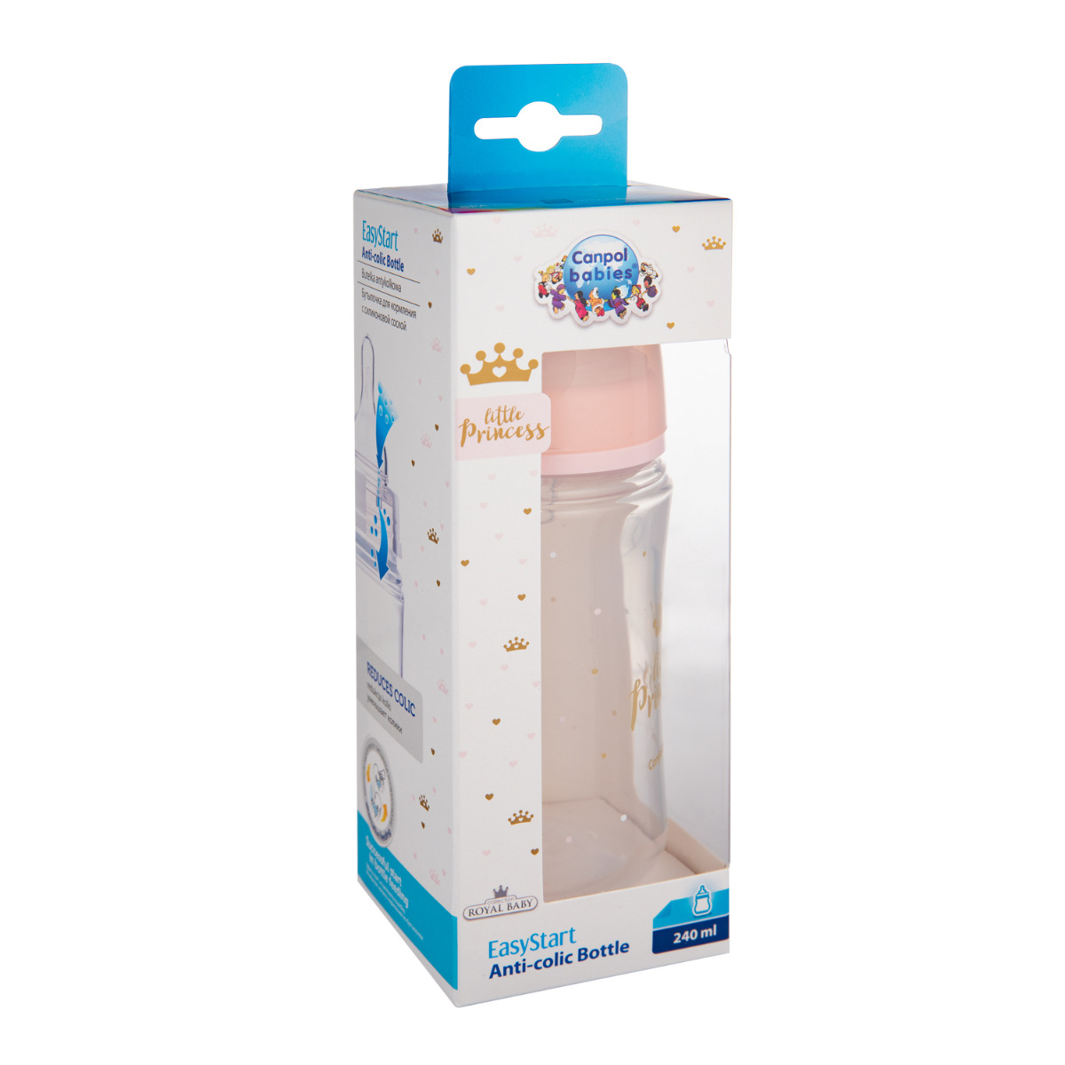 Canpol baby flasica 240ml siroki vrat pp royal baby 35 234 pink - Slika 2