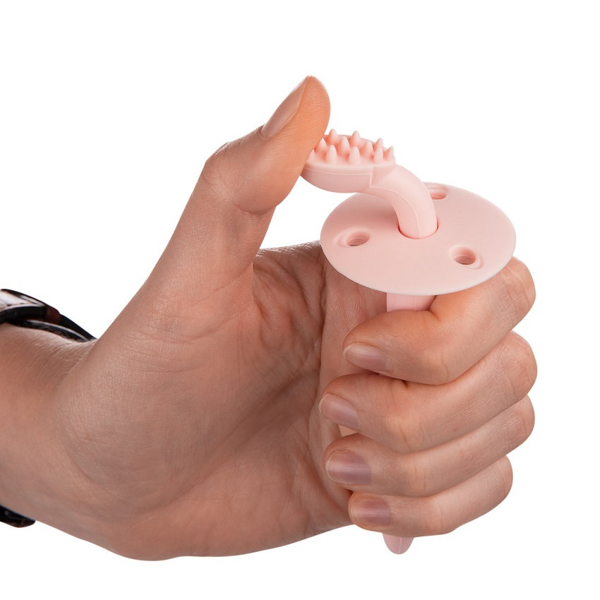 Canpol babies silikonska cetkica sa glodalicom za negu desni i zubica51 500 pink - Slika 4