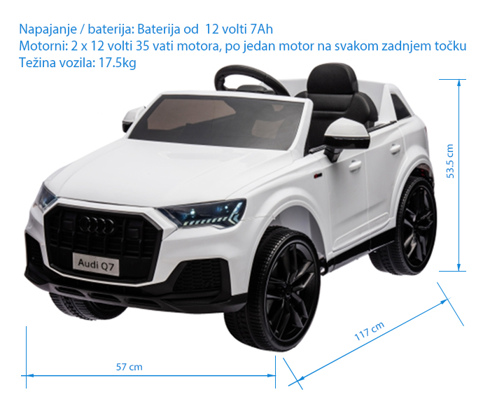 Bbo auto na akumulator 12v hl678 audi q7 white - Slika 2